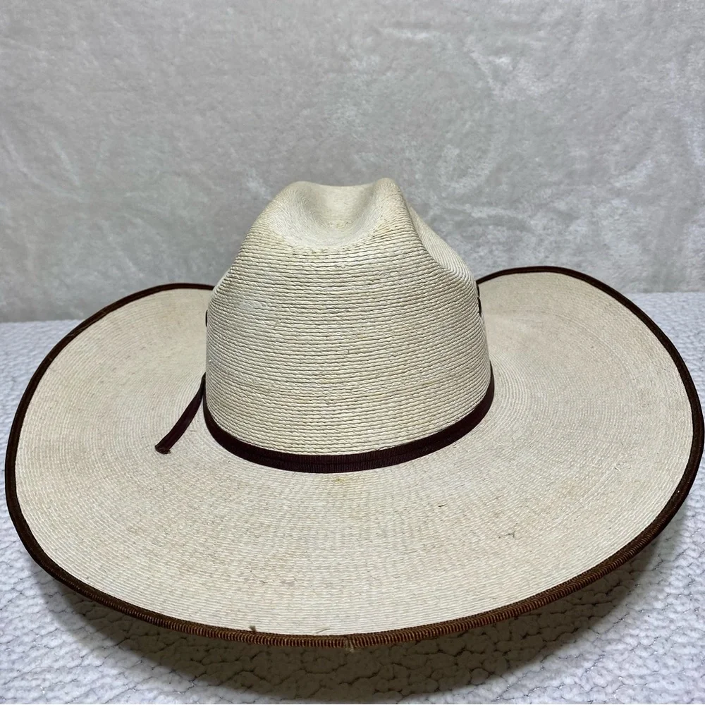 ATWOOD 5X Hereford Palm Leaf Cowboy Hat Low Crown Chocolate Bound Edge Western